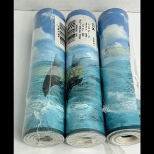 Sears Wallpaper Border Ocean Dolphins 3 Rolls 5 Yards x 7 Inch Each CA00781